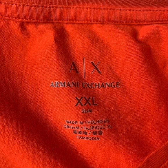 Armani Exchange A|X Mens T-Shirt Size XXL Red Alphabet Logo Print Slim Fit - Picture 11 of 14